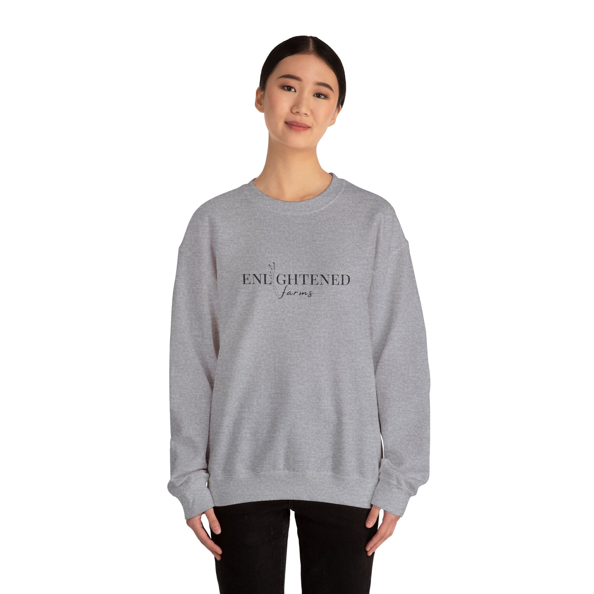 Enlightened Jeans Crewneck Sweatshirt — Minimal Positive Graphic Sweatshirt