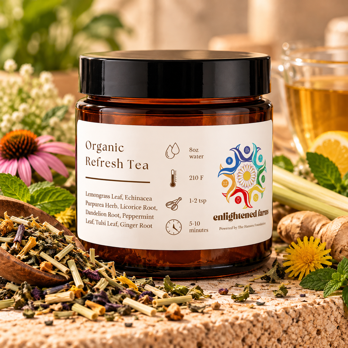 Organic Refresh Tea- 8 oz Jar