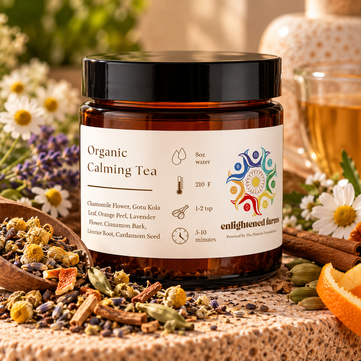 Organic Calming Tea - 8 oz Jar
