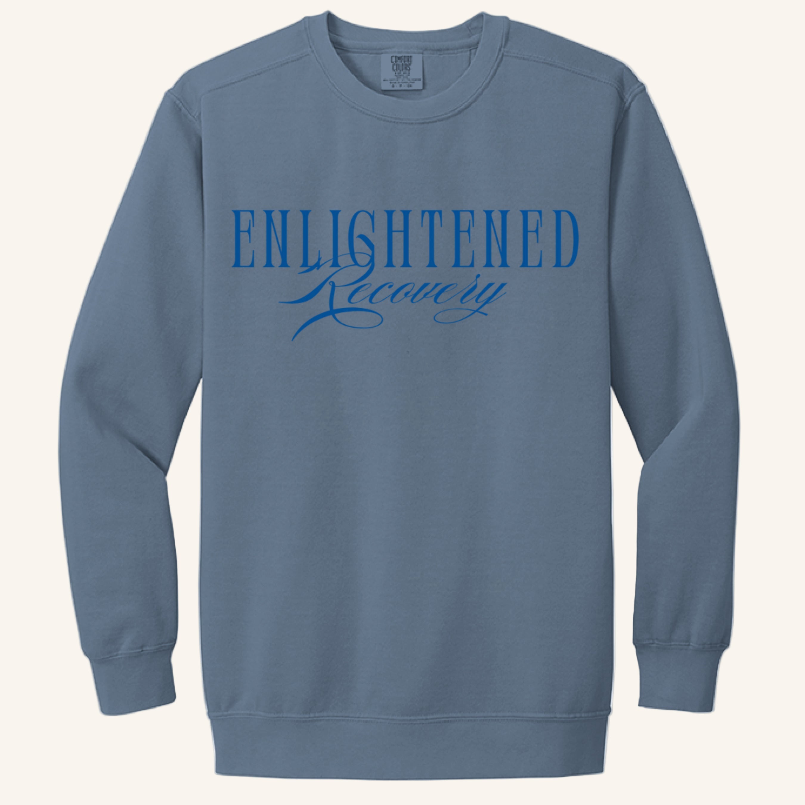 Enlightened recovery blue jean crewneck