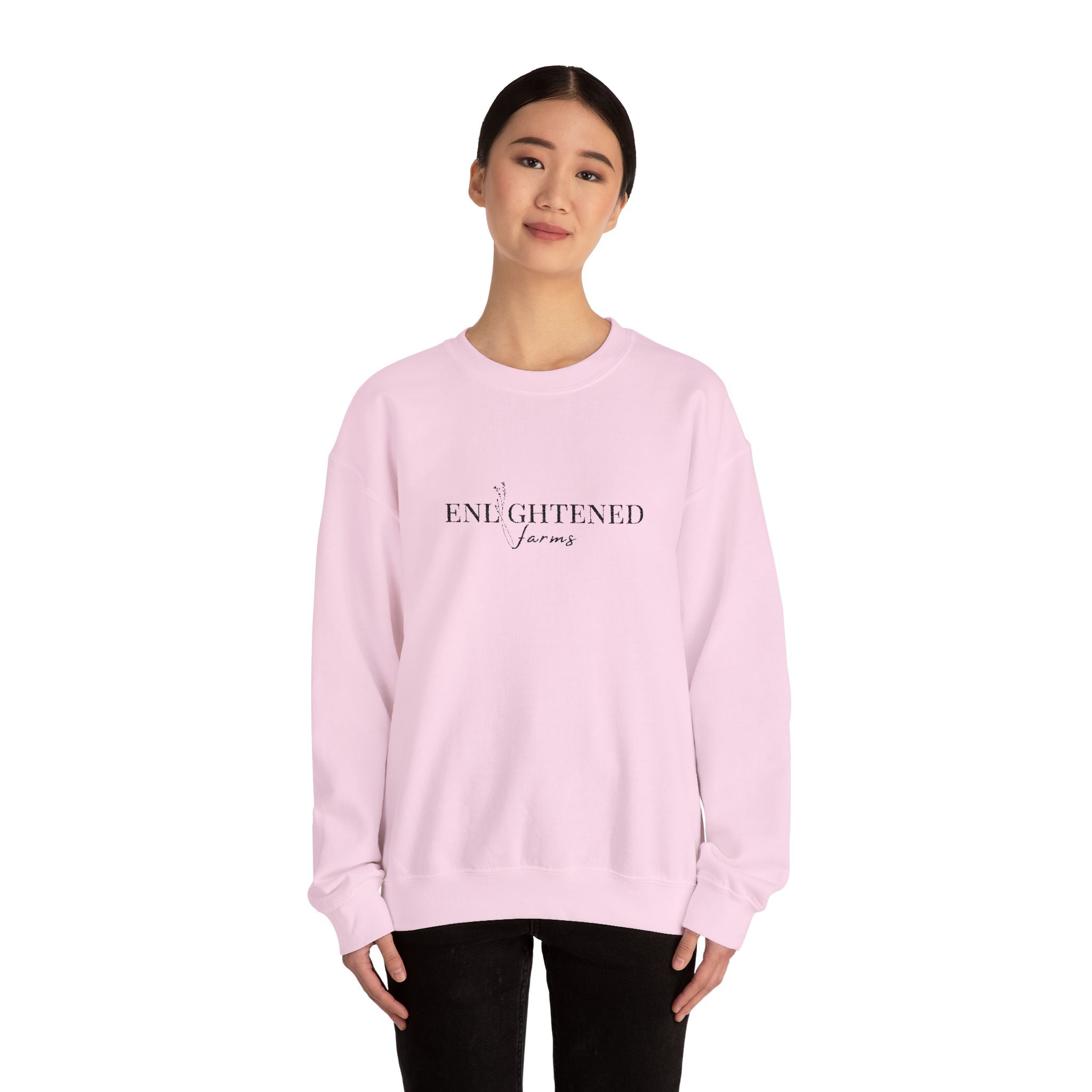 Enlightened Jeans Crewneck Sweatshirt — Minimal Positive Graphic Sweatshirt