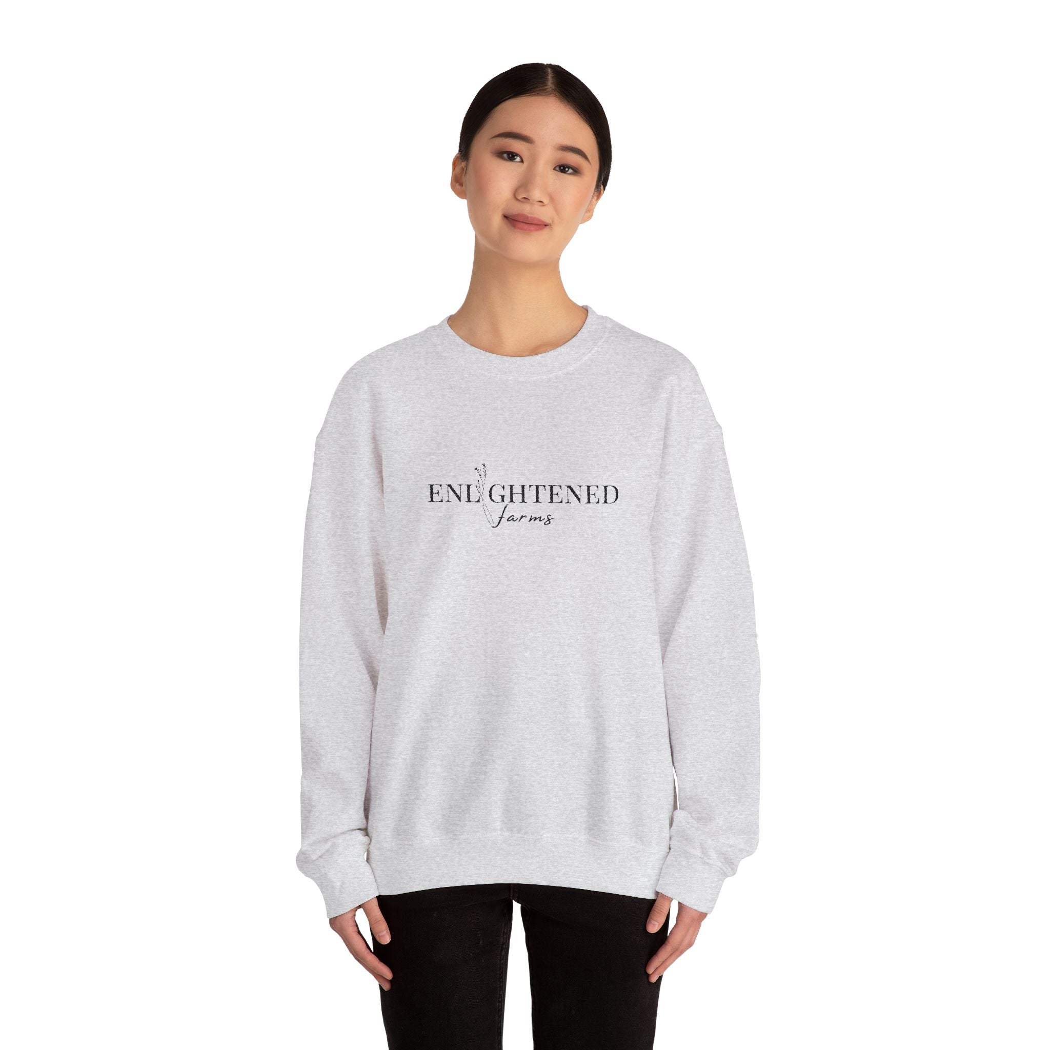 Enlightened Jeans Crewneck Sweatshirt — Minimal Positive Graphic Sweatshirt