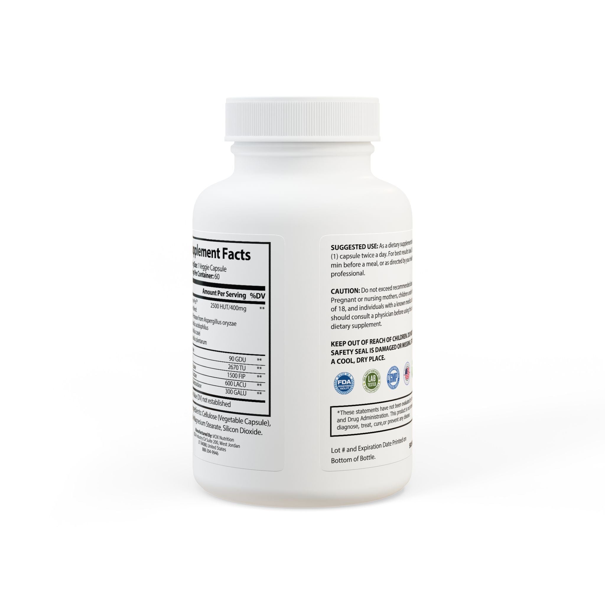 Vegan Digestive Enzyme Blend Supplement