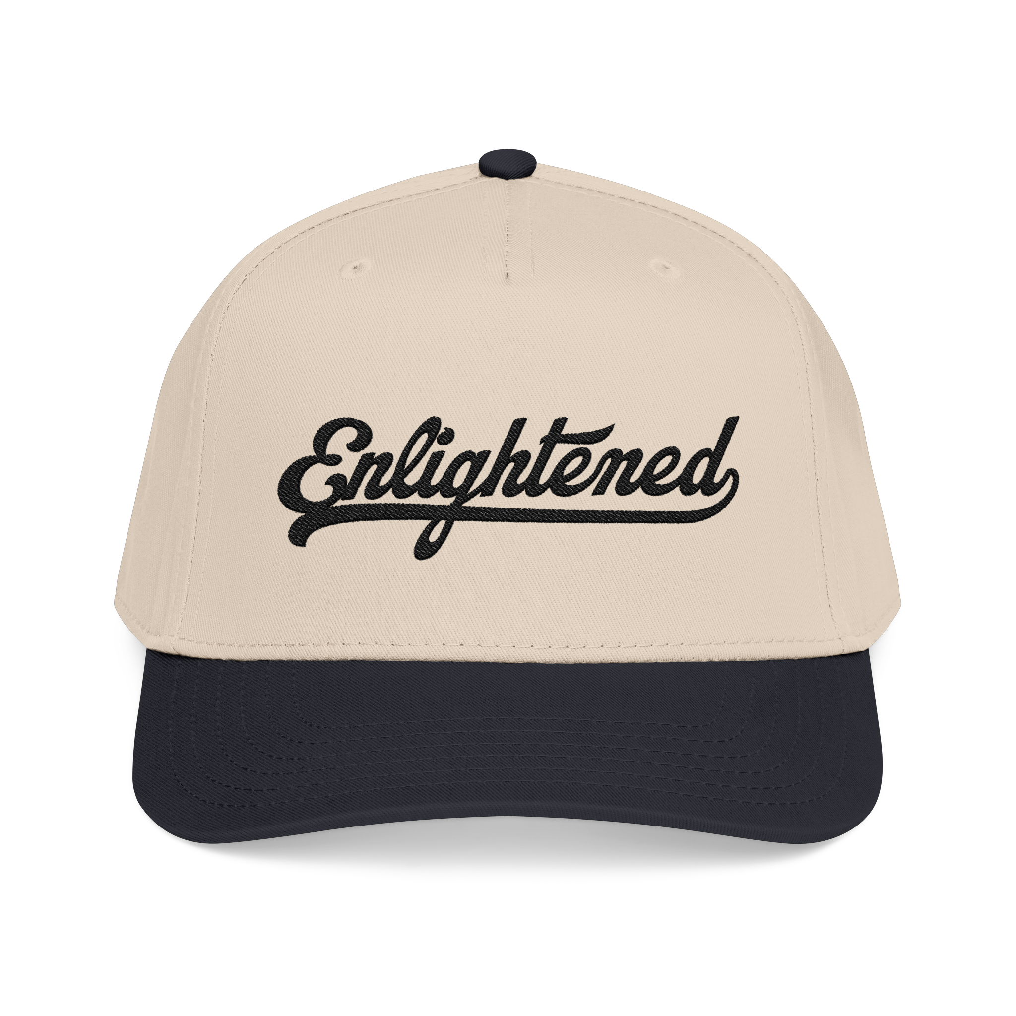 Enlightened Embroidered Baseball Cap — Retro Script Dad Hat