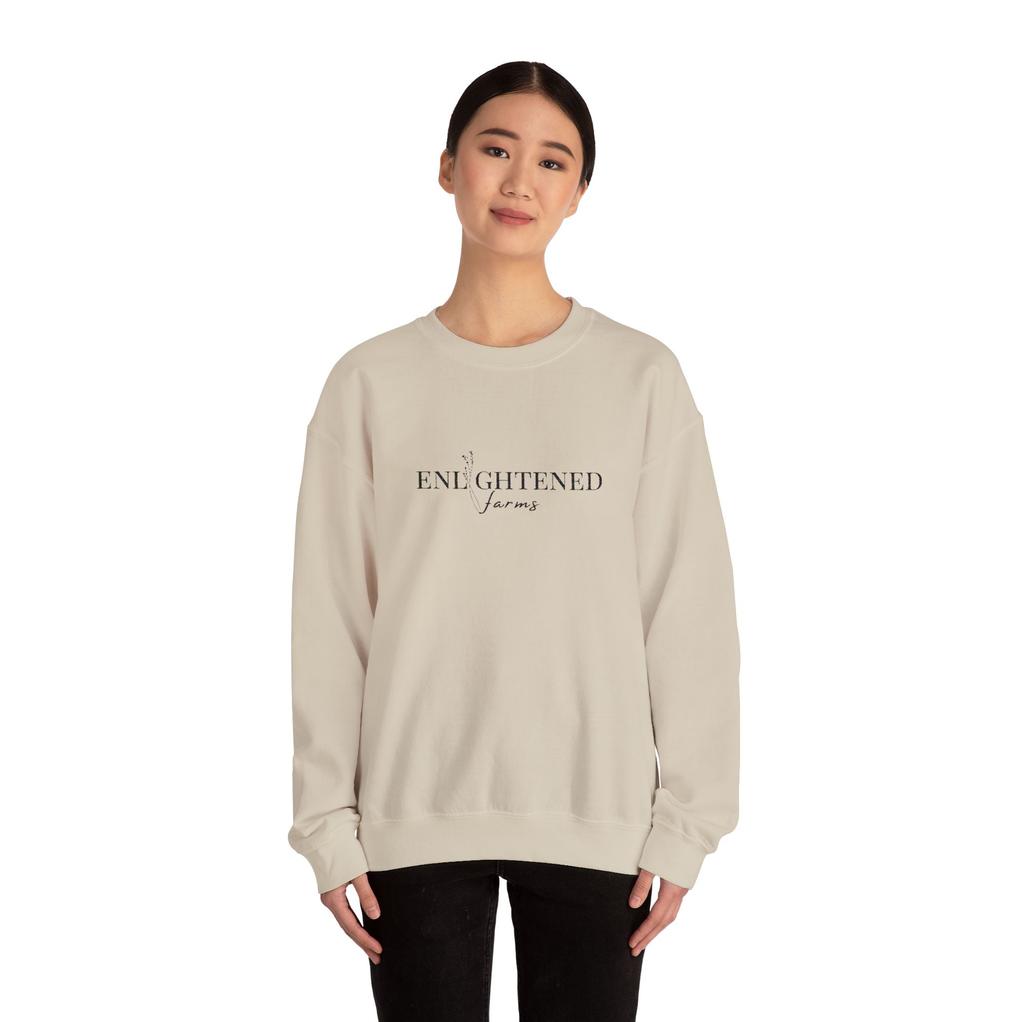 Enlightened Jeans Crewneck Sweatshirt — Minimal Positive Graphic Sweatshirt