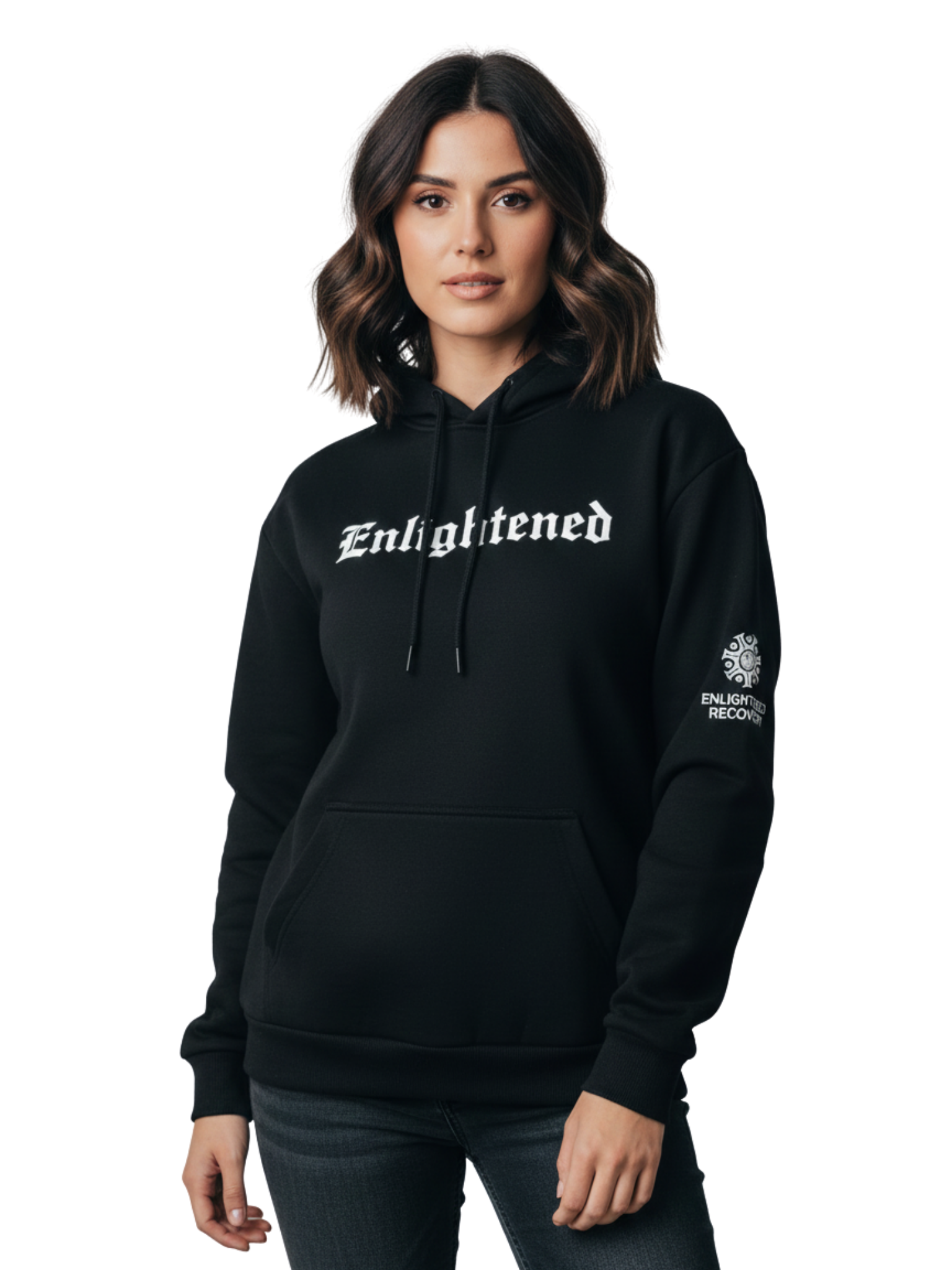 Enlightened Old English Hoodie – Black